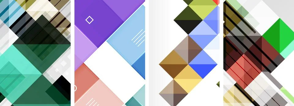 Square abstract poster set. Vector Illustration For Wallpaper, Banner イラスト素材