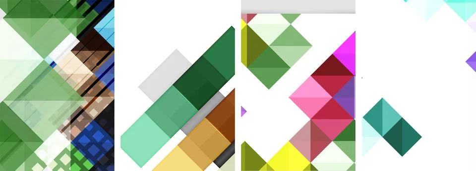 Square abstract poster set. Vector Illustration For Wallpaper, Banner Illustrazione stock