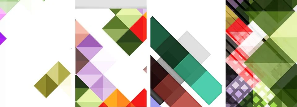 Square abstract poster set. Vector Illustration For Wallpaper, Banner イラスト素材