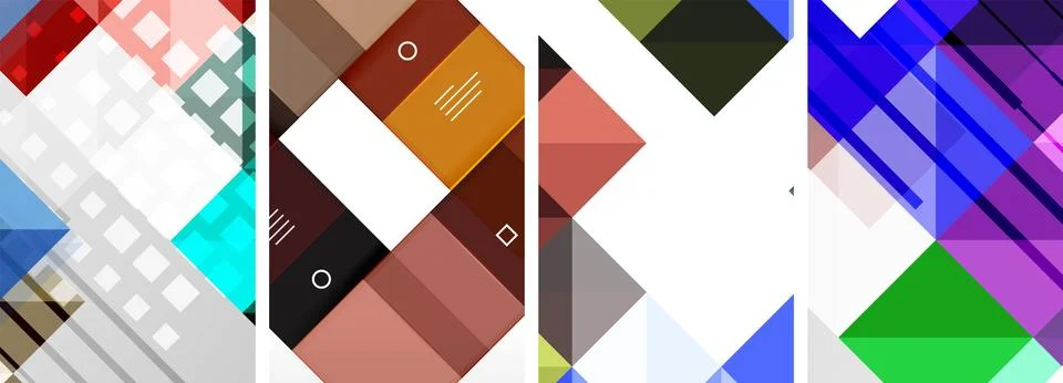 Square abstract poster set. Vector Illustration For Wallpaper, Banner Stock Illustration