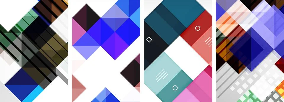 Square abstract poster set. Vector Illustration For Wallpaper, Banner Stock Illustration