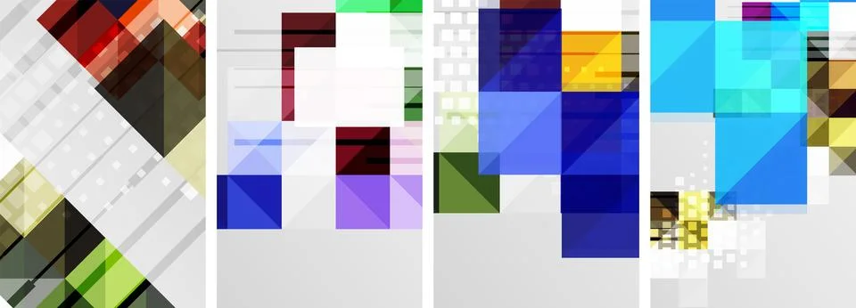 Square abstract poster set. Vector Illustration For Wallpaper, Banner イラスト素材