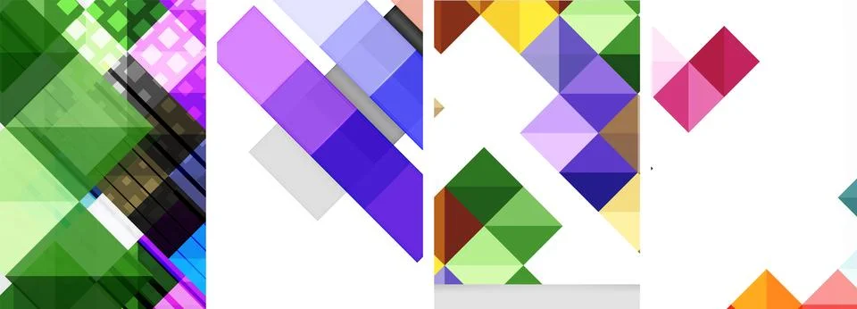 Square abstract poster set. Vector Illustration For Wallpaper, Banner イラスト素材