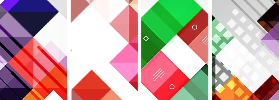 Square abstract poster set. Vector Illustration For Wallpaper, Banner Illustrazione stock