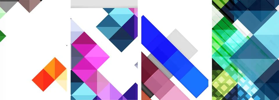 Square abstract poster set. Vector Illustration For Wallpaper, Banner イラスト素材