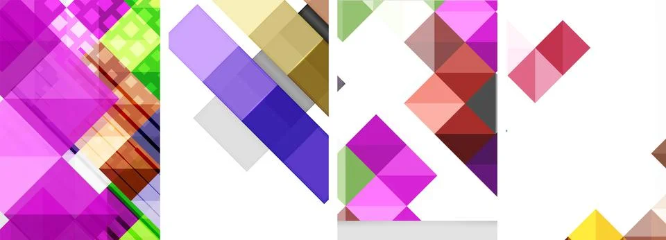 Square abstract poster set. Vector Illustration For Wallpaper, Banner Illustrazione stock