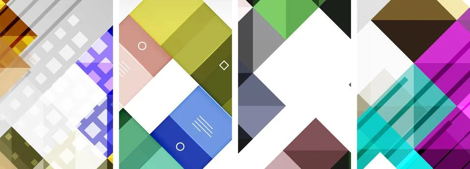 Square abstract poster set. Vector Illustration For Wallpaper, Banner イラスト素材
