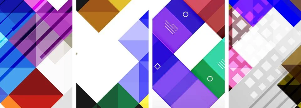 Square abstract poster set. Vector Illustration For Wallpaper, Banner Illustrazione stock