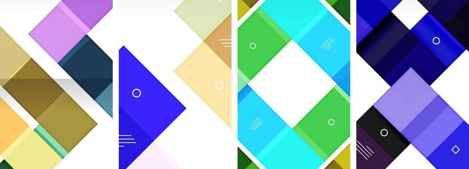 Square abstract poster set. Vector Illustration For Wallpaper, Banner Illustrazione stock