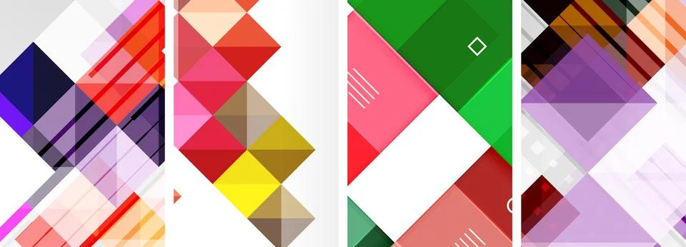 Square abstract poster set. Vector Illustration For Wallpaper, Banner イラスト素材