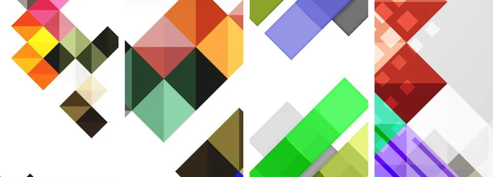 Square abstract poster set. Vector Illustration For Wallpaper, Banner イラスト素材