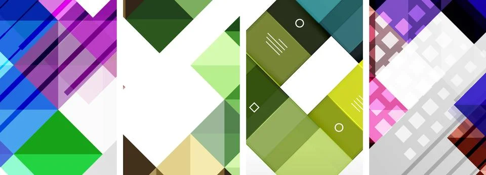 Square abstract poster set. Vector Illustration For Wallpaper, Banner Illustrazione stock
