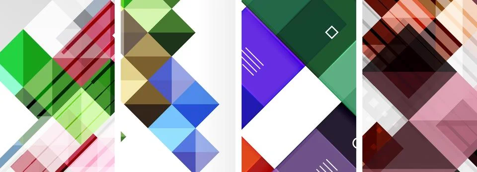 Square abstract poster set. Vector Illustration For Wallpaper, Banner Illustrazione stock