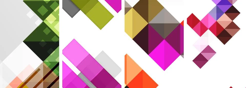 Square abstract poster set. Vector Illustration For Wallpaper, Banner イラスト素材