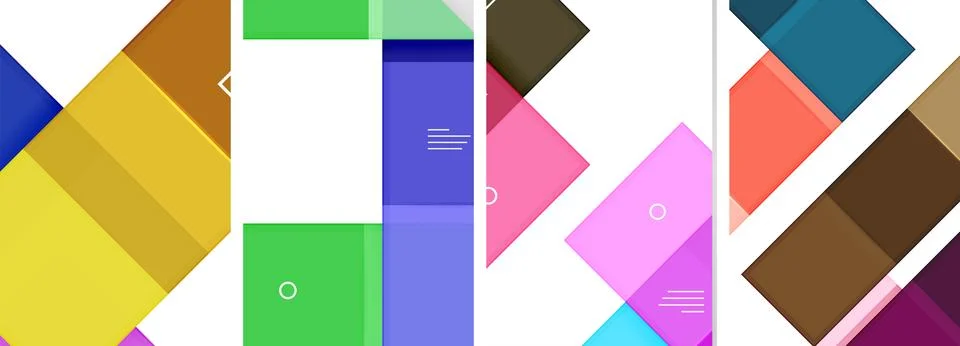 Square abstract poster set. Vector Illustration For Wallpaper, Banner Illustrazione stock