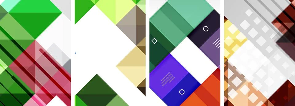 Square abstract poster set. Vector Illustration For Wallpaper, Banner Stock Illustration
