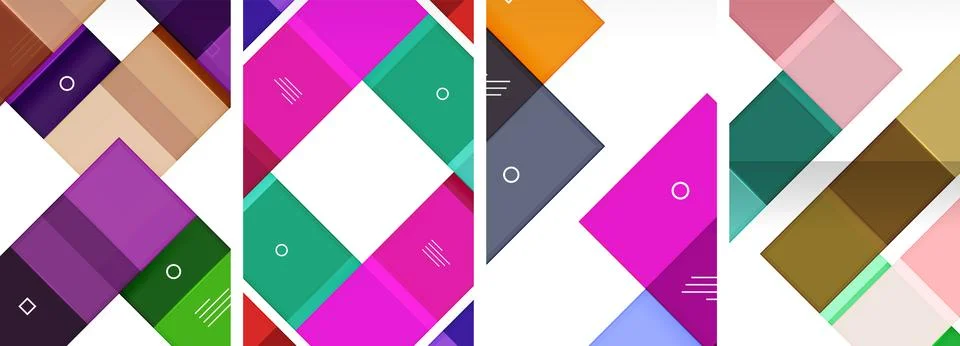 Square abstract poster set. Vector Illustration For Wallpaper, Banner イラスト素材