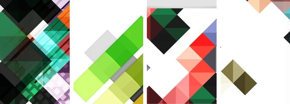 Square abstract poster set. Vector Illustration For Wallpaper, Banner Stock Illustration