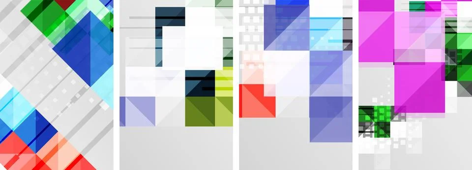 Square abstract poster set. Vector Illustration For Wallpaper, Banner イラスト素材