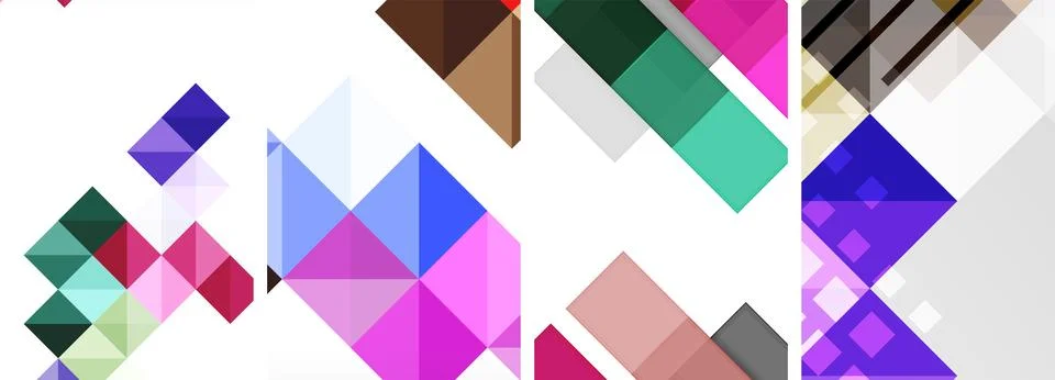Square abstract poster set. Vector Illustration For Wallpaper, Banner イラスト素材