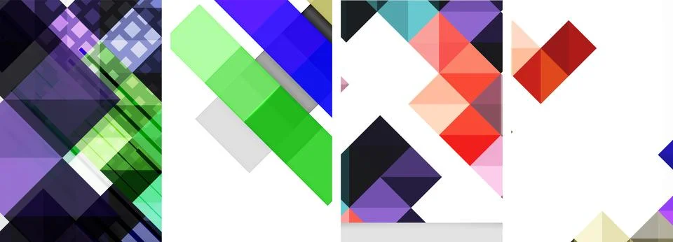 Square abstract poster set. Vector Illustration For Wallpaper, Banner Stock Illustration