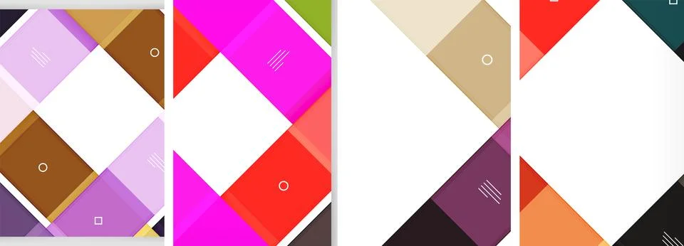 Square abstract poster set. Vector Illustration For Wallpaper, Banner Stock Illustration