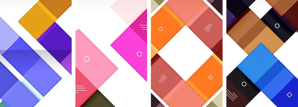 Square abstract poster set. Vector Illustration For Wallpaper, Banner イラスト素材
