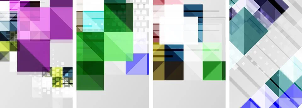 Square abstract poster set. Vector Illustration For Wallpaper, Banner イラスト素材