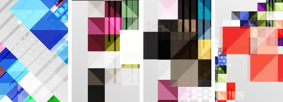 Square abstract poster set. Vector Illustration For Wallpaper, Banner Illustrazione stock