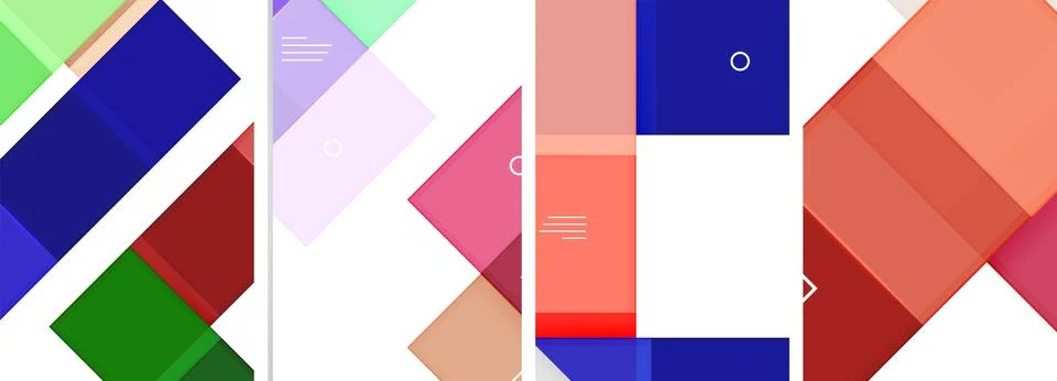Square abstract poster set. Vector Illustration For Wallpaper, Banner イラスト素材
