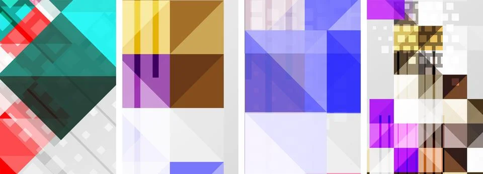 Square abstract poster set. Vector Illustration For Wallpaper, Banner 스톡 일러스트