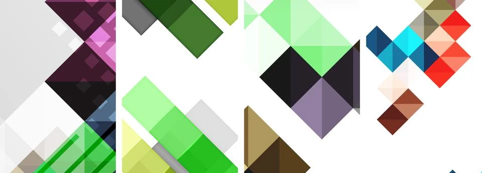 Square abstract poster set. Vector Illustration For Wallpaper, Banner Stock Illustration