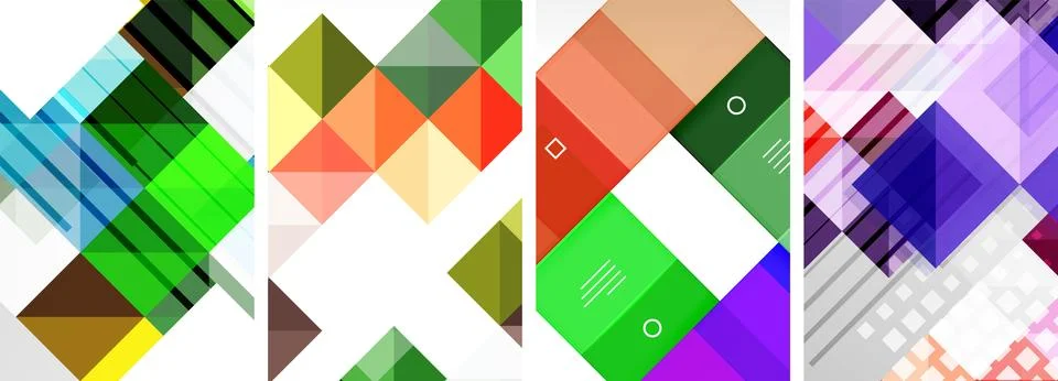 Square abstract poster set. Vector Illustration For Wallpaper, Banner イラスト素材