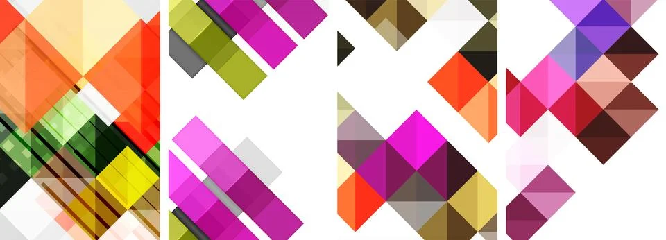 Square abstract poster set. Vector Illustration For Wallpaper, Banner イラスト素材