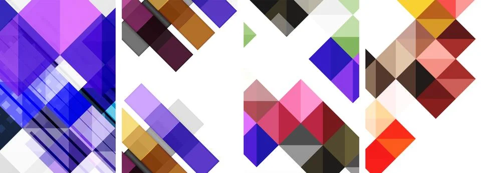 Square abstract poster set. Vector Illustration For Wallpaper, Banner イラスト素材