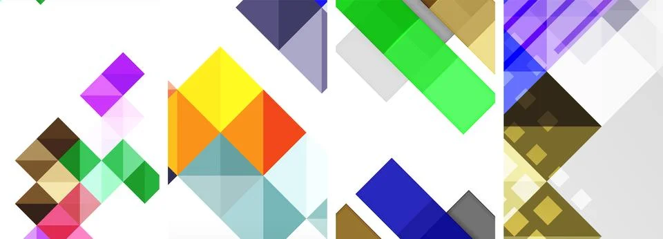 Square abstract poster set. Vector Illustration For Wallpaper, Banner 스톡 일러스트