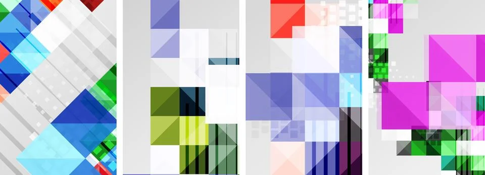 Square abstract poster set. Vector Illustration For Wallpaper, Banner 스톡 일러스트