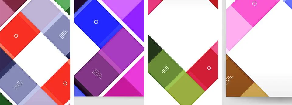 Square abstract poster set. Vector Illustration For Wallpaper, Banner 스톡 일러스트