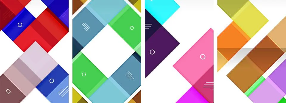Square abstract poster set. Vector Illustration For Wallpaper, Banner Stock Illustration