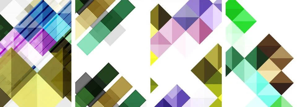 Square abstract poster set. Vector Illustration For Wallpaper, Banner イラスト素材