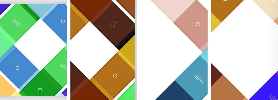Square abstract poster set. Vector Illustration For Wallpaper, Banner イラスト素材