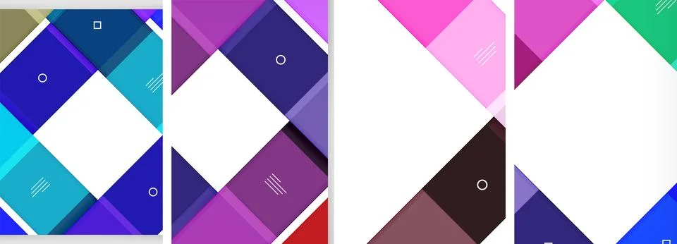 Square abstract poster set. Vector Illustration For Wallpaper, Banner 스톡 일러스트