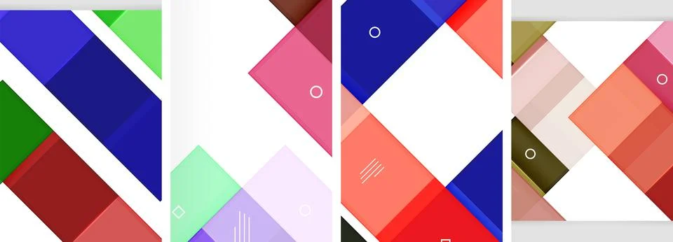 Square abstract poster set. Vector Illustration For Wallpaper, Banner 스톡 일러스트
