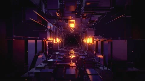 Square abstract space tunnel as a VJ loop Stock Footage 234234585