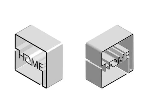 Square abstract vector house logo in isometric style Stock-Illustration