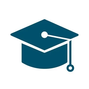 Square academic cap. Symbol of education. Graduation ceremony. Vector. Stock Illustration