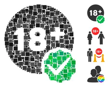 Square Adults Only Icon Vector Mosaic Illustrazione stock