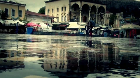 Square after the rain. Stock Footage 32900557
