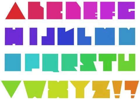 Square alphabet Stock Illustration