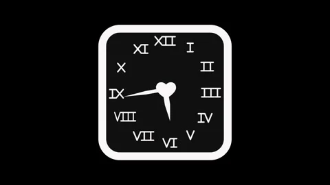 Square analog clock with roman numerals simple modern design animation 動画素材 337181326